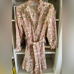 Block print shirt dress from Le Bazar Coastal w removable sash.